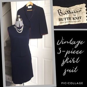 💙 VINTAGE 3-piece “Butte Knit” SKIRT SET